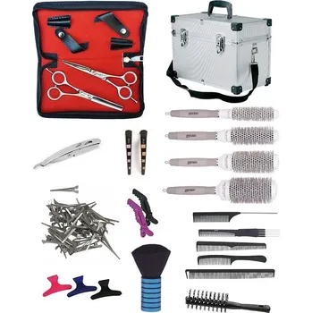 Kosmetický kufr PRO FEEL JAPAN SET Alu kufr TL39 Kadeřnický set pro učně - hliníkový kufr s vybavením pro praváky