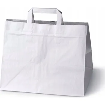 Nákupní taška PAPÍROVÁ TAŠKA Allbag 32x22x24,5 cm BÍLÁ CATERINGOVÁ 25 ks