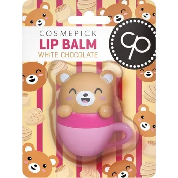 Péče o rty Cosmepick Balzám na rty Bílá čokoláda Medvídek 6 g
