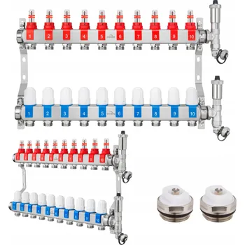 rozdělovač topení ROZDĚLOVAČ NEREZOVÝ PRO PODLAHOVÉ TOPENÍ INOX PLUS 10 OKRUHŮ. PROV