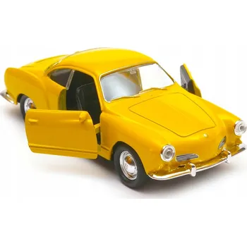 autíčko Kovový model auta Volkswagen Karmann Ghia Coupe 1:34 WELLY Nex žlutý