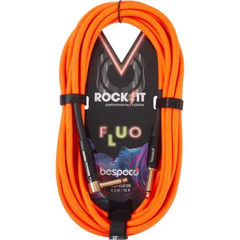 Příslušenství ke zvukové technice Bespeco ROCKIT FLUO Orange 4,5 m Right Angle