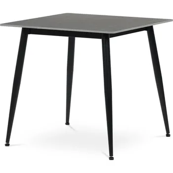Jídelní stůl Jídelní stůl BELZANZAN 80x80 cm, šedý mramor, černý kov + vyzvednutí ZDARMA