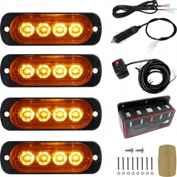 Maják VÝSTRAŽNÉ LED LAMPY AUTOPŘEPRAVNÍK ASISTENČNÍ STROBOSKOPY MAJÁK IMITACE ORANŽOVÉ