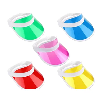 Karnevalový doplněk dovoz Plastový průhledný kšilt - retro styl 80. let Barva: Modrá