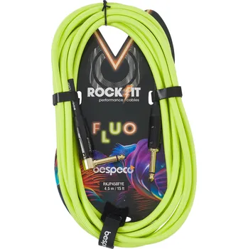 Příslušenství ke zvukové technice Bespeco ROCKIT FLUO Yellow 4,5 m Right Angle