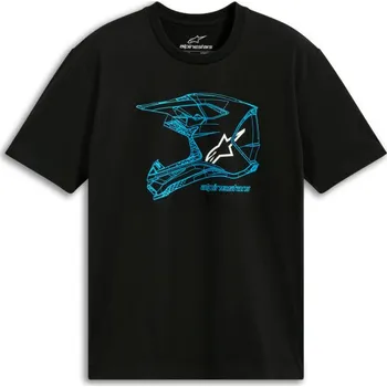 Triko MX HELMET CSF, ALPINESTARS (černá/modrá) (Velikost: 2XL)