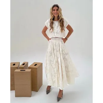 Dámská sukně BeChick Set Topu a Sukně Flower Cream BeChick ❤