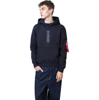 Pánská mikina Mikina S Kapucí Alpha Industries Alpha Puff Print Black - XL