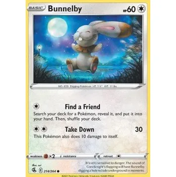 Volný čas Pokémon FST 214/264 Bunnelby - Fusion Strike Stav: Near Mint, Verze: NORMAL