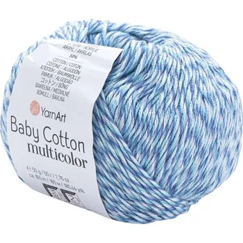 Příze Yarn Art Baby Cotton Multicolor 5201 Blue White Pletací příze