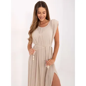 Dámské šaty ITALY MODA Šaty -DHJ-SK-21309.96 - výprodej Barva: Béžová, Velikost: UNI