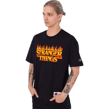 Pánské tričko Tričko Champion X Stranger Things Black - M