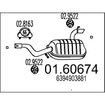 Tlumič výfuku Zadní tlumič výfuku, 01.60674