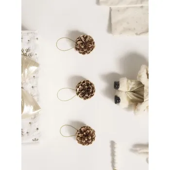 Vánoční dekorace Sinsay - Vánoční závěsné ozdoby ve tvaru šišek se zlatým zakončením 12 pack - zlatá - 547GF-GLD - 547GF-GLD-ONE