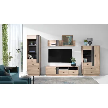 Obývací stěna Meblar Obývací stěna Allmo 5 Vyber provedení: Kašmír + antracit