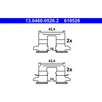 Brzdový kotouč Sada příslušenství, obložení kotoučové brzdy, 13.0460-0526.2