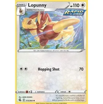 Volný čas Pokémon FST 213/264 Lopunny - Fusion Strike Stav: Near Mint, Verze: NORMAL