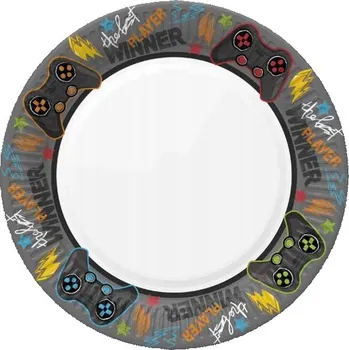 Talíř PAPÍROVÉ TALÍŘKY GAMING PLAYER PARTY 18 CM