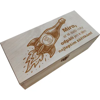 Dárková krabička Wood engraved Dřevěná krabička ať tě další roky odpálí.. Velikost krabičky: Krabička krátká
