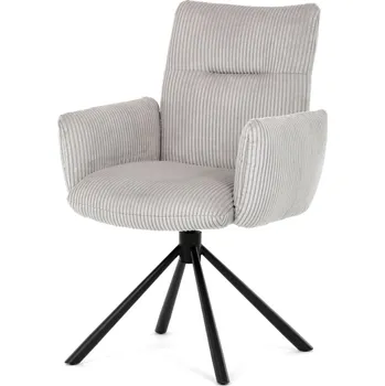 Jídelní židle Otočná jídelní židle ZANULTOR, krémová látka, černý kov + vyzvednutí ZDARMA
