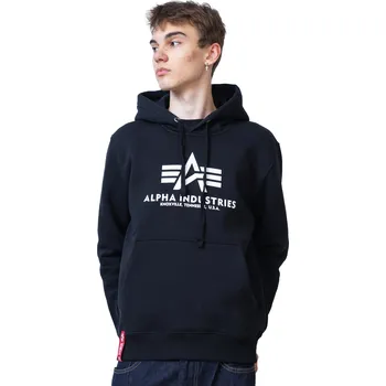 Pánská mikina Mikina S Kapucí Alpha Industries Basic Big Logo Black - XL