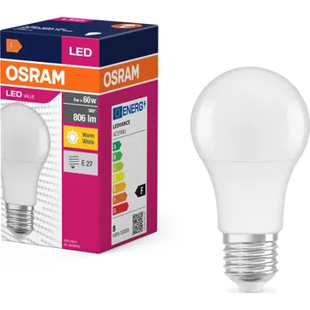 Osvětlení LED žárovka LED A60 E27 8W = 60W 806lm 2700K Teplá 150° VALUE CLASSIC Osram