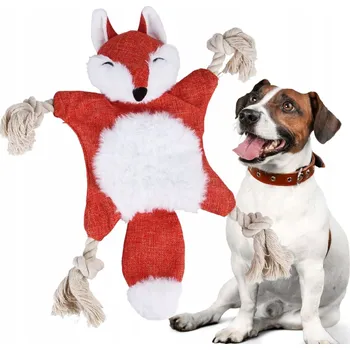 Hračka pro psa Plyšová Hračka pro psa Wesoły Pupil, šustící, pískací, s provazem