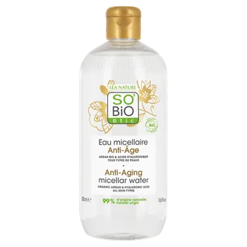 Pleťový krém SO’BiO étic Anti-Age Precieux Argan Voda micelární Anti-age s hyaluronem BIO (500 ml)