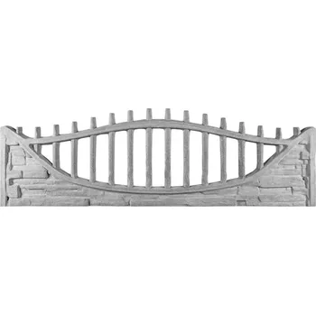 Plot Petr Harašta Betonový plot s imitací kamene a obloukovou lamelovou výplní, deska 200*50*4 cm Hnědá