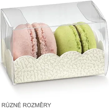 Termobox Scotton S.p.A. KRABIČKA NA MAKRONKY - PLASTOVÁ NA 5ks MAKRONEK (BÍLÁ KŮŽE) 16x5x5cm