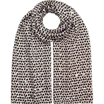 Šála Dámský lehký šál se srdíčky bílý 7200805-5 JY5115-13