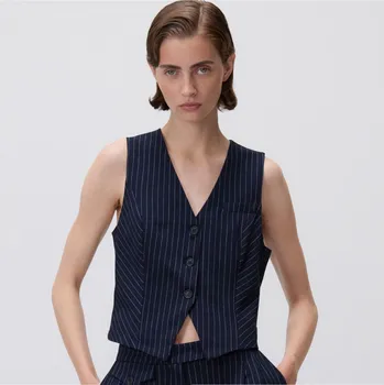 Dámské sako Reserved - Pruhovaná vesta - tmavomodrá - 270FT-59X - 270FT-59X-XXL