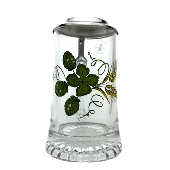 Sklenice Korbel s motivem chmele – skleněný s cínovým víčkem 0,4 l