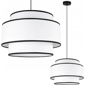 ZÁVĚSNÁ LAMPA STROPNÍ BÍLÁ STÍNIDLO KULATÝ VELKÉ 40CM GLAMOUR DO OBÝVÁKU E27