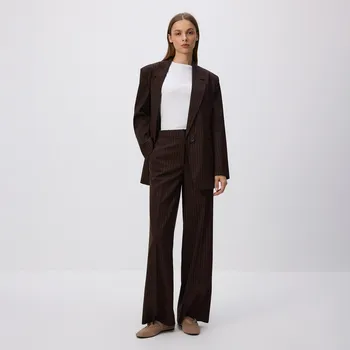 Reserved - Kalhoty s nažehlenými puky - tmavě hnědá - 482GG-89M - 482GG-89M-XXL