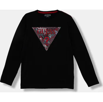 Dětská móda Dětské bavlněné tričko s dlouhým rukávem Guess L5BI04.I3Z14.9BYA černá 99X, vel. 122-125