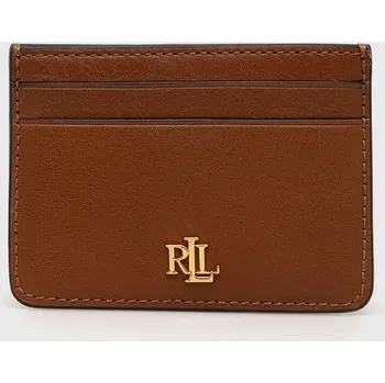 Peněženka Kožené pouzdro na karty Lauren Ralph Lauren 432876732002 hnědá 88X, vel. ONE SIZE