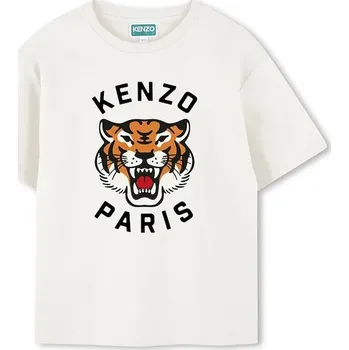 Dětské bavlněné tričko Kenzo Kids bílá barva, s potiskem, K61505 K61505.114.150 00X, vel. 150