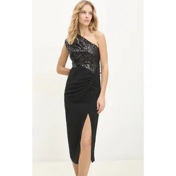 Dámské šaty Šaty Answear.LAB černá barva, midi 2457.tos 99X, vel. XL