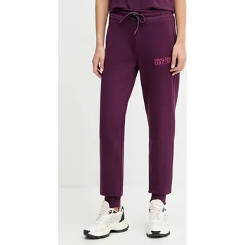 Dámské oblečení Bavlněné tepláky Versace Jeans Couture 79HAAT06.CF01T burgundské 83X, vel. M