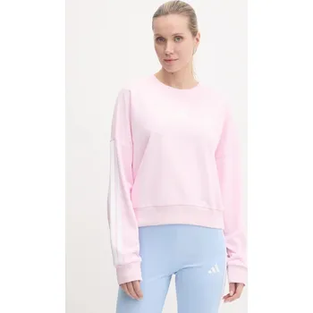 Dámská mikina Mikina adidas Essentials dámská, růžová barva, s aplikací, JD5294 03X, vel. XXS