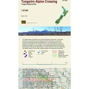 Tongariro Alpine Crossing - turistická mapa