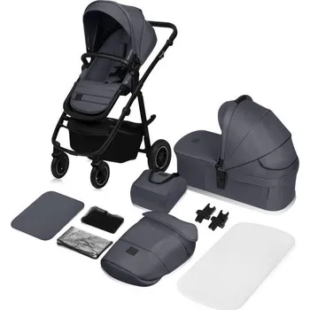 Kočárek Lionelo - Kombinovaný kočárek 2v1 AMBER PLUS Grey Graphite