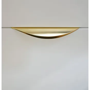 Nábytkové kování Krawędziová úchytka na nábytek VELINO, nasazovací na dvířka, L-150 mm, zlatá