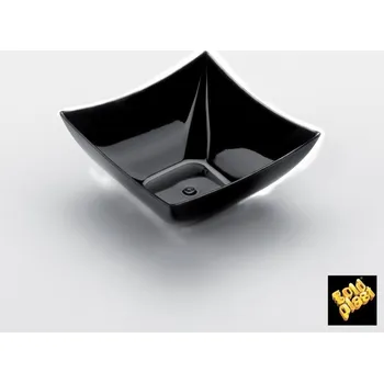 Jednorázové nádobí Gold Plast Finger food černá miska QUADRATA 7,5 x 7,5 cm, 90 ml (25 ks)