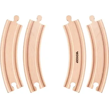 Vláček a vláčkodráha Woody Příslušenství k dráze - Kulaté koleje dlouhé, 4ks