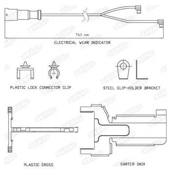 Výstražný kontakt, opotřebení obložení, FAI183