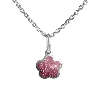 Náhrdelník Yoowey Přívěsek s řetízkem stříbrný květina KO1114_MO4D030_36