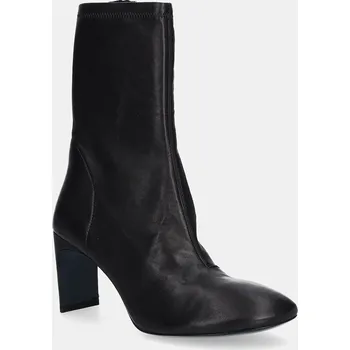 Dámské kozačky Kožené kotníkové boty Patrizia Pepe dámské, černá barva, na podpatku, 8Y0119 L121 K103 8Y0119.L121.K103 99X, EUR 40